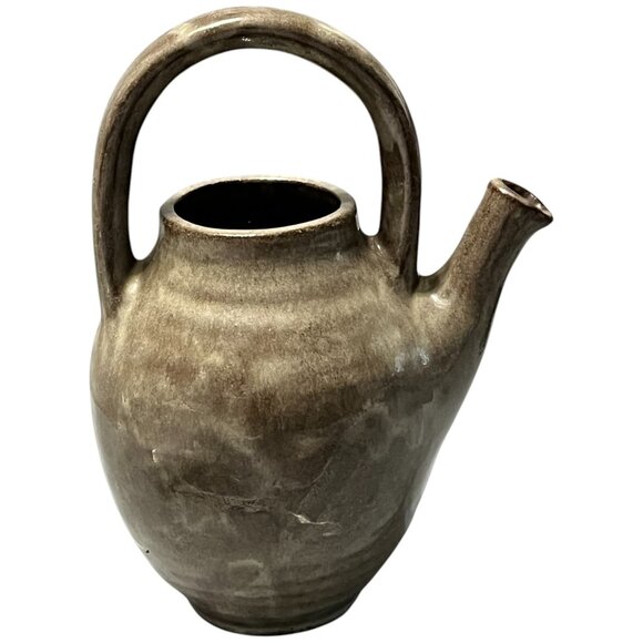 Vintage MCM Studio Art Floral Glazed Terracotta Teapot Irie Ceramics Jamaica - Picture 4 of 11